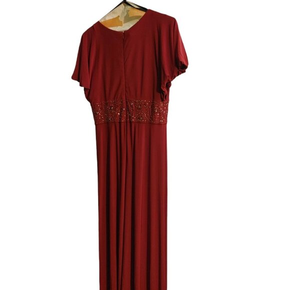 Patra Short Sleeve V Neck Chiffon Dresses Ladies Evening Cocktail Party Dress - Picture 2 of 4